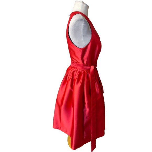 Isaac Mizrahi 10 Red A Line Pocket Dress Sleeveless Career Church Party $159 NWT - Picture 4 of 13